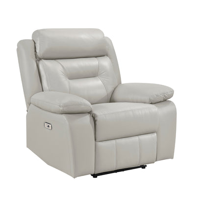 Homelegance Laconia Reclining Chair Power Recliner in Gray 9629SVE-1PW
