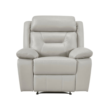 Homelegance Laconia Reclining Chair in Silver Leather 9629SVE-1