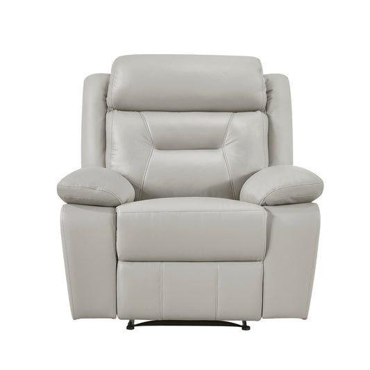 Homelegance Laconia Reclining Chair in Silver Leather 9629SVE-1