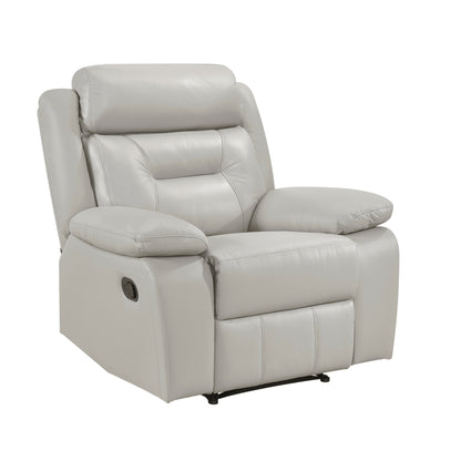 Homelegance Laconia Reclining Chair in Silver Leather 9629SVE-1