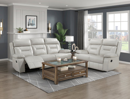 Homelegance Laconia Loveseat Reclining in Silver 9629SVE-2
