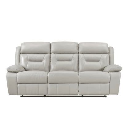 Homelegance Laconia Sectional Sofa Silver Double Recliner 9629SVE-3