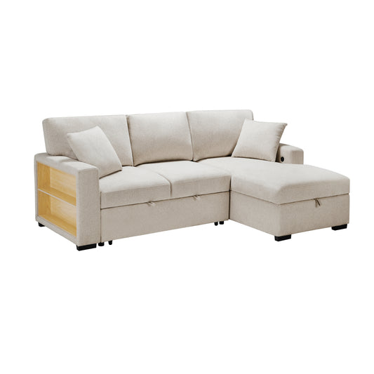 Homelegance Pompano Right Chaise Sectional Sofa in Elegant Beige 9630BE-22LRC
