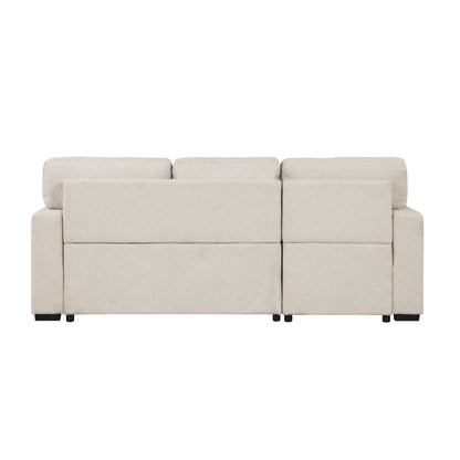 Homelegance Pompano Sectional Sofa in Soft Beige Boucle with Hidden Storage 9630BE-2LC2R