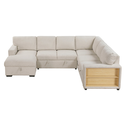 Homelegance Sectional Sofa in Beige Fabric 9630BE-4LC2R