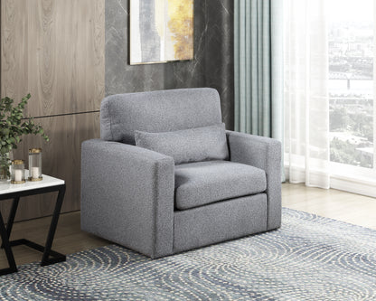 Homelegance Pompano Swivel Accent Chair in Gray Fabric 9630GY-1SW