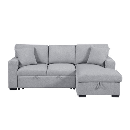 Homelegance Pompano Sectional Sofa Gray with Pull-Out Bed and Storage 9630GY-22LRC