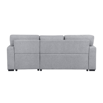 Homelegance Pompano Sectional Sofa Gray with Pull-Out Bed and Storage 9630GY-22LRC