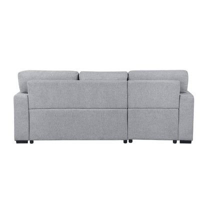 Homelegance Pompano Gray Sectional Sofa with Pull-Out Bed and Storage 9630GY-2LC2R