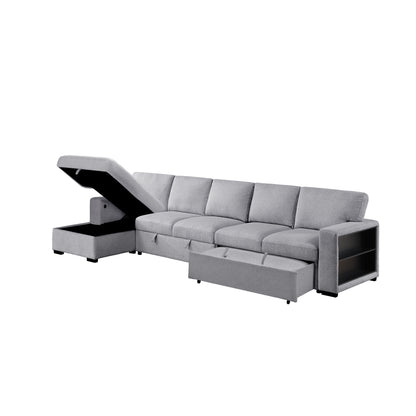 Homelegance Pompano Gray Sectional Sofa 9630GY-3LC2R