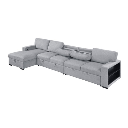 Homelegance Pompano Gray Sectional Sofa 9630GY-3LC2R