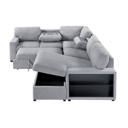 Homelegance Pompano Gray Sectional Sofa 9630GY-42LRC