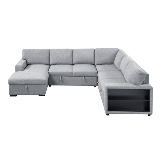 Homelegance Pompano Gray Sectional Sofa 9630GY-4LC2R