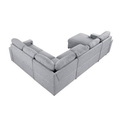 Homelegance Pompano Gray Sectional Sofa 9630GY-4LC2R