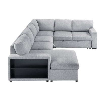 Homelegance Pompano Gray Sectional Sofa 9630GY-4LC2R