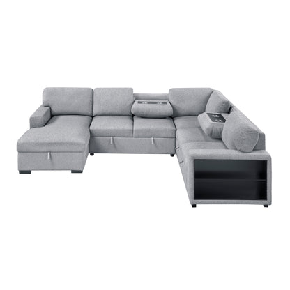Homelegance Pompano Gray Sectional Sofa 9630GY-4LC2R