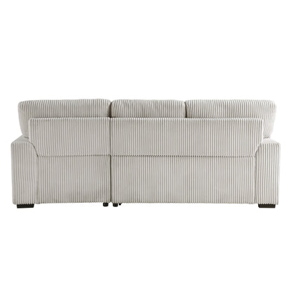 Homelegance Marsh Sectional Sofa in Moonbeam with Pull-Out Bed and Storage 9633MNB-22LRC
