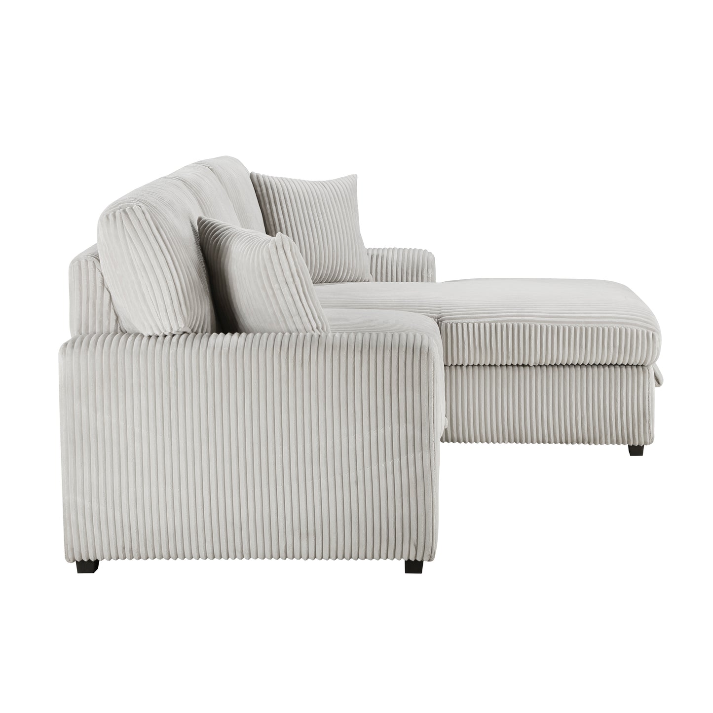 Homelegance Marsh Sectional Sofa in Moonbeam with Pull-Out Bed and Storage 9633MNB-22LRC