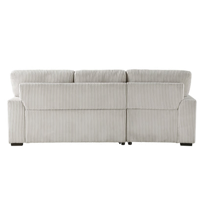 Homelegance Marsh 2-Piece Sectional Sofa in Moonbeam with Storage and Bed 9633MNB-2LC2R