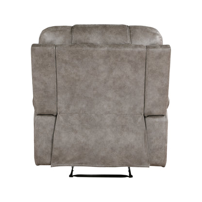 Homelegance Oberon Reclining Chair in Grayish Brown Polished Microfiber 9634GBR-1