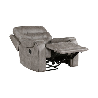 Homelegance Oberon Reclining Chair in Grayish Brown Polished Microfiber 9634GBR-1
