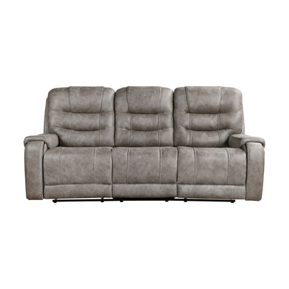 Homelegance Oberon Sectional Sofa Grayish-Brown Dual Reclining Comfort 9634GBR-3