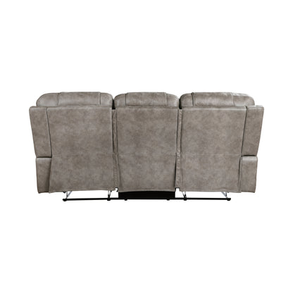 Homelegance Oberon Sectional Sofa Grayish-Brown Dual Reclining Comfort 9634GBR-3
