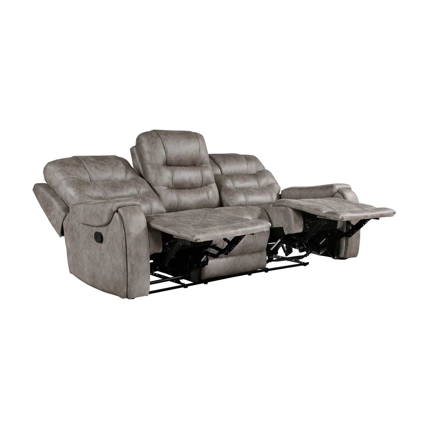 Homelegance Oberon Sectional Sofa Grayish-Brown Dual Reclining Comfort 9634GBR-3