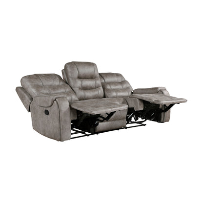 Homelegance Oberon Sectional Sofa Grayish-Brown Dual Reclining Comfort 9634GBR-3