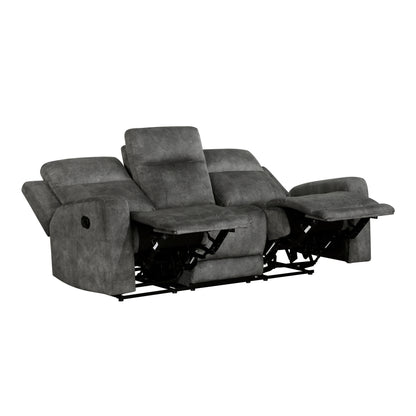 Homelegance Yates Dark Brownish-Gray Dual Reclining Sectional Sofa 9635DG-3