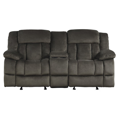 Homelegance Laurelton Loveseat Glider Reclining in Chocolate 9636-2