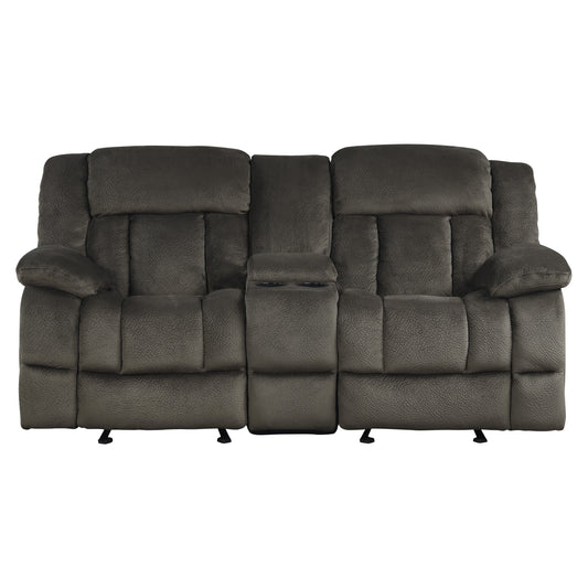 Homelegance Laurelton Loveseat Glider Reclining in Chocolate 9636-2