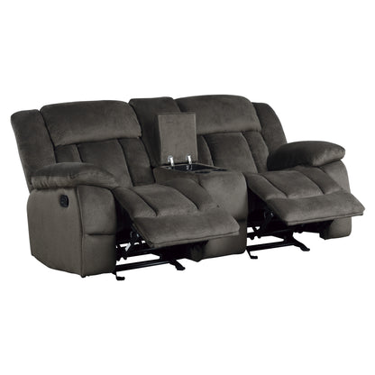 Homelegance Laurelton Loveseat Glider Reclining in Chocolate 9636-2