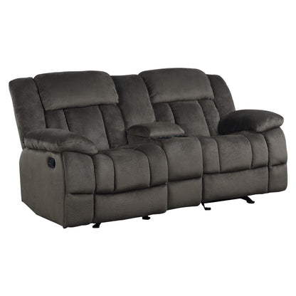 Homelegance Laurelton Loveseat Glider Reclining in Chocolate 9636-2