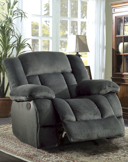 Homelegance Laurelton Glider Recliner Chair in Charcoal Microfiber 9636CC-1