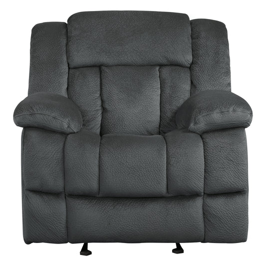 Homelegance Laurelton Glider Recliner Chair in Charcoal Microfiber 9636CC-1