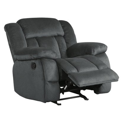 Homelegance Laurelton Glider Recliner Chair in Charcoal Microfiber 9636CC-1