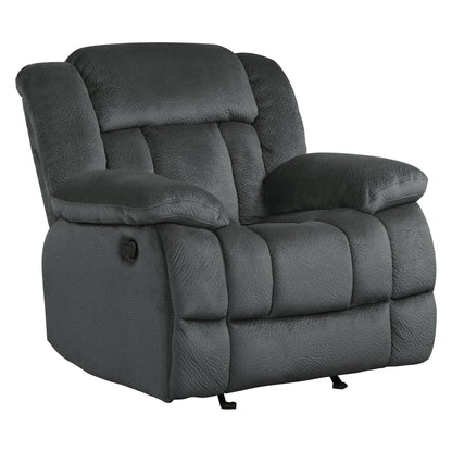 Homelegance Laurelton Glider Recliner Chair in Charcoal Microfiber 9636CC-1