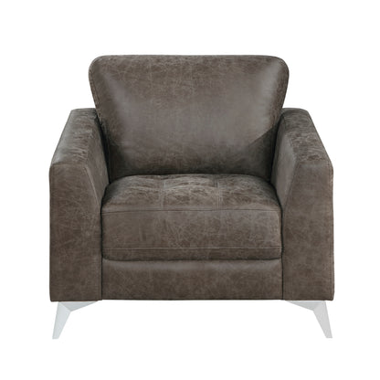 Homelegance Cazon Accent Chair in Brownish Gray Polished Microfiber 9637BRG-1