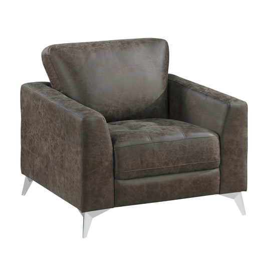 Homelegance Cazon Accent Chair in Brownish Gray Polished Microfiber 9637BRG-1