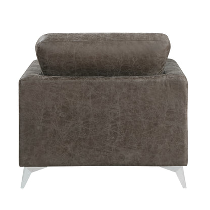 Homelegance Cazon Accent Chair in Brownish Gray Polished Microfiber 9637BRG-1
