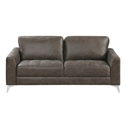 Homelegance Cazon Sectional Sofa in Brownish Gray Polished Microfiber 9637BRG-3
