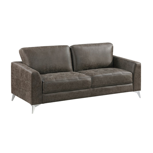 Homelegance Cazon Sectional Sofa in Brownish Gray Polished Microfiber 9637BRG-3