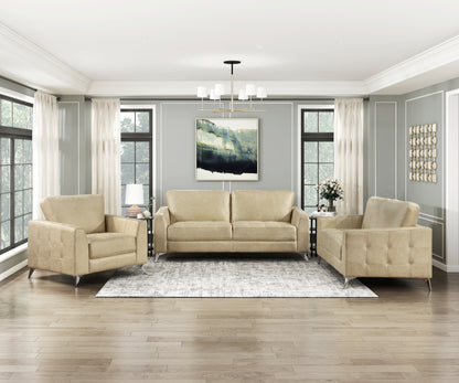 Homelegance Cazon Loveseat in Sand Polished Microfiber 9637SND-2