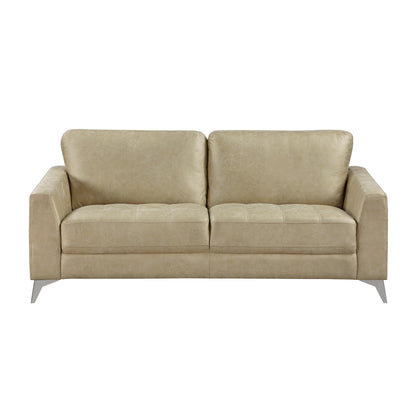 Homelegance Cazon Sand Sectional Sofa with Polished Microfiber and Silver Legs 9637SND-3