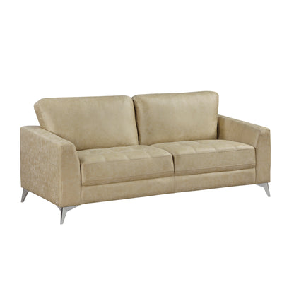 Homelegance Cazon Sand Sectional Sofa with Polished Microfiber and Silver Legs 9637SND-3