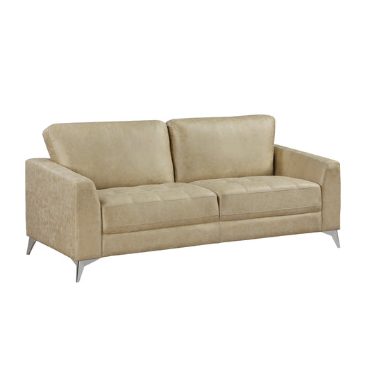 Homelegance Cazon Sand Sectional Sofa with Polished Microfiber and Silver Legs 9637SND-3