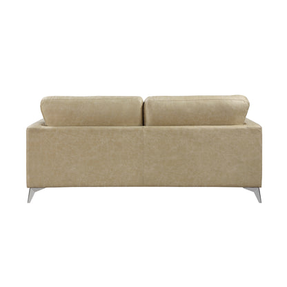 Homelegance Cazon Sand Sectional Sofa with Polished Microfiber and Silver Legs 9637SND-3