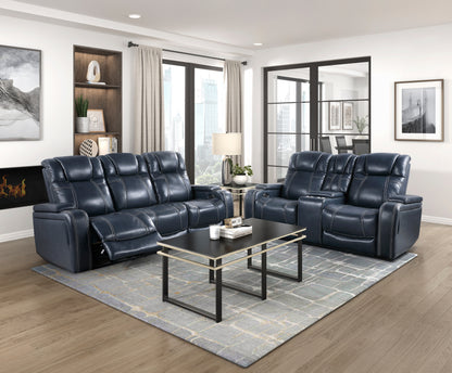 Homelegance Keziah Blue Power Reclining Sectional Sofa 9640BU-3PWH