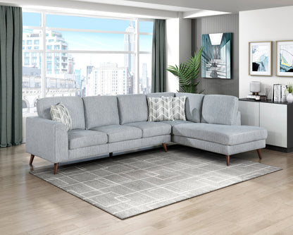 Homelegance Sectional Sofa in Gray with Chaise 9644BGY-23L5R
